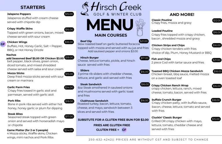 Winter 2026 Menu, page 1