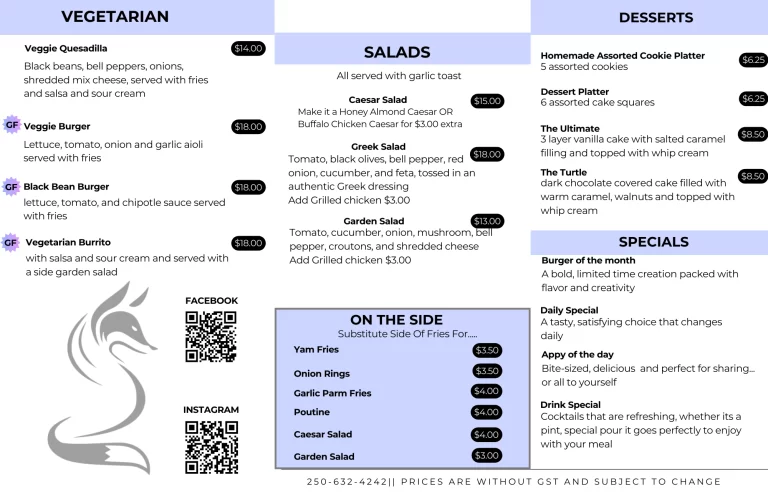 Winter 2026 Menu, page 2